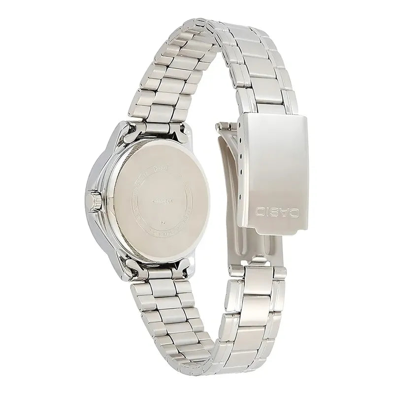 Reloj Casio De Mujer Analógico Con Correa De Acero Inoxidable Y Fondo Azul Plateado Azul Ltp-v004d-2b