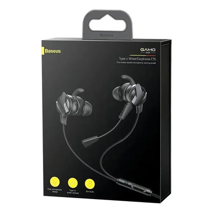 Audífono Usb C Gamer C15 - Blindado - Microfono - Baseus Color Negro (nuevo Con Caja Abierta)