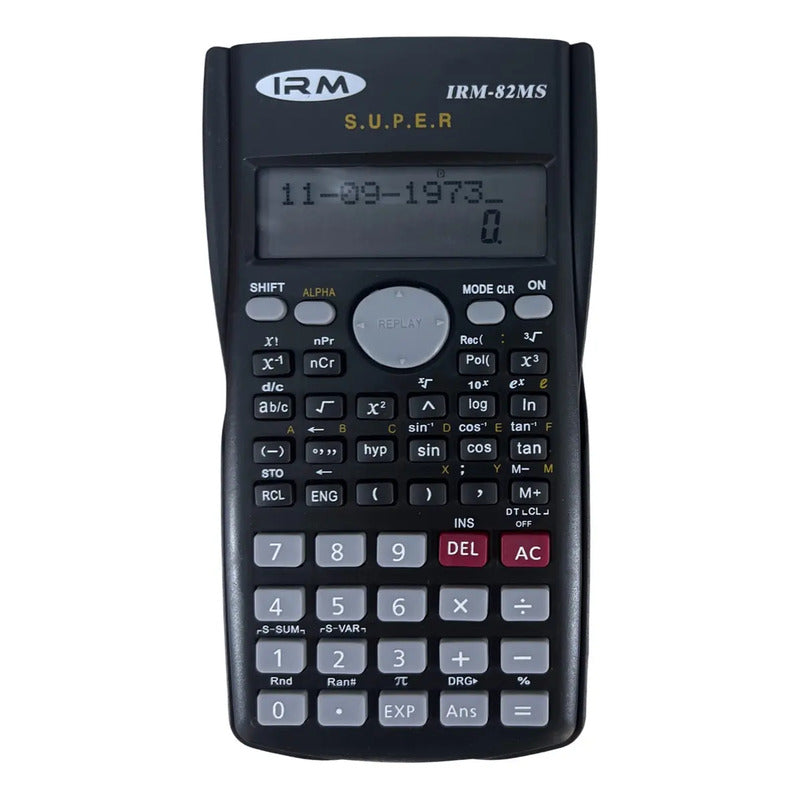Calculadora Científica Kadio 240 Funciones Pantalla 12 Dígitos Negro