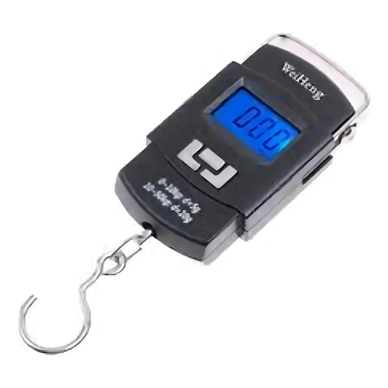 Balanza Pesa Mano Digital Electronica Colgante Portatil Lcd Color Negro