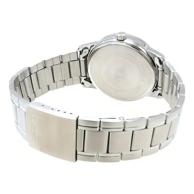 Reloj Pulsera Casio Mtp-v002d-7b3 Con Correa De Acero Inoxidable Color Gris - Fondo Blanco
