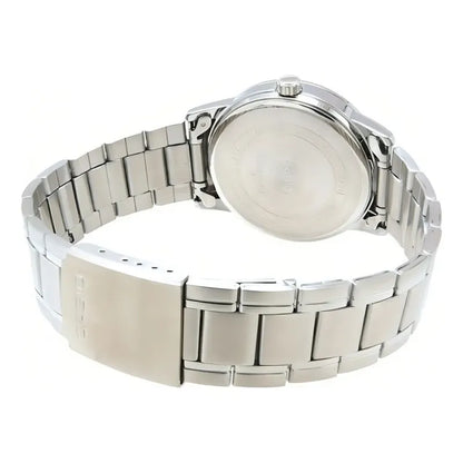 Reloj Pulsera Casio Mtp-v002d-7b3 Con Correa De Acero Inoxidable Color Gris - Fondo Blanco