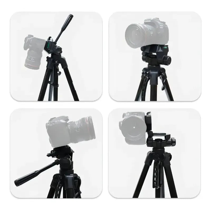 Tripie Para Celular Camaras Soporte Ajustable Aluminio Negro Negro