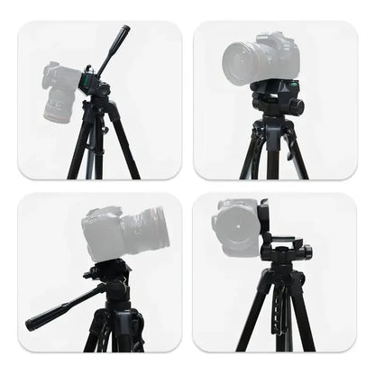 Tripie Para Celular Camaras Soporte Ajustable Aluminio Negro Negro