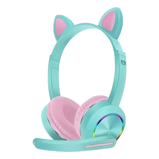 Audífonos Cat Ear Con Micrófono Y Luz Led Akz-020
