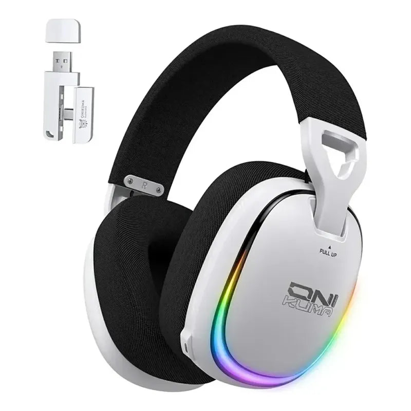 Auriculares Gaming Gt805 Inalámbricos ,4 Modos 2 En 1 Dongle Blanco