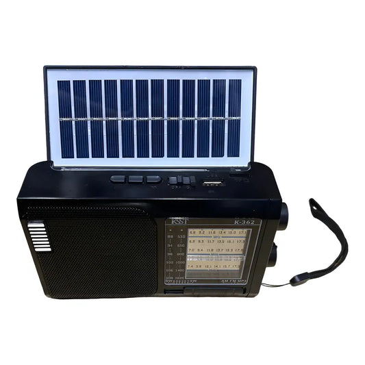 Radio Recargable 8 Bandas Solar Negro