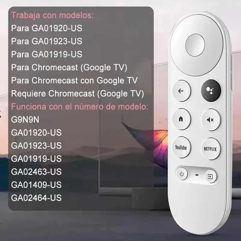 Control Remoto Compatible Con Google Chromecast 4k Tv Hd Blanco