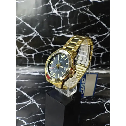 Reloj Casio Analógico Dorado Para Mujer Con Correa De Acero Inoxidable Negro