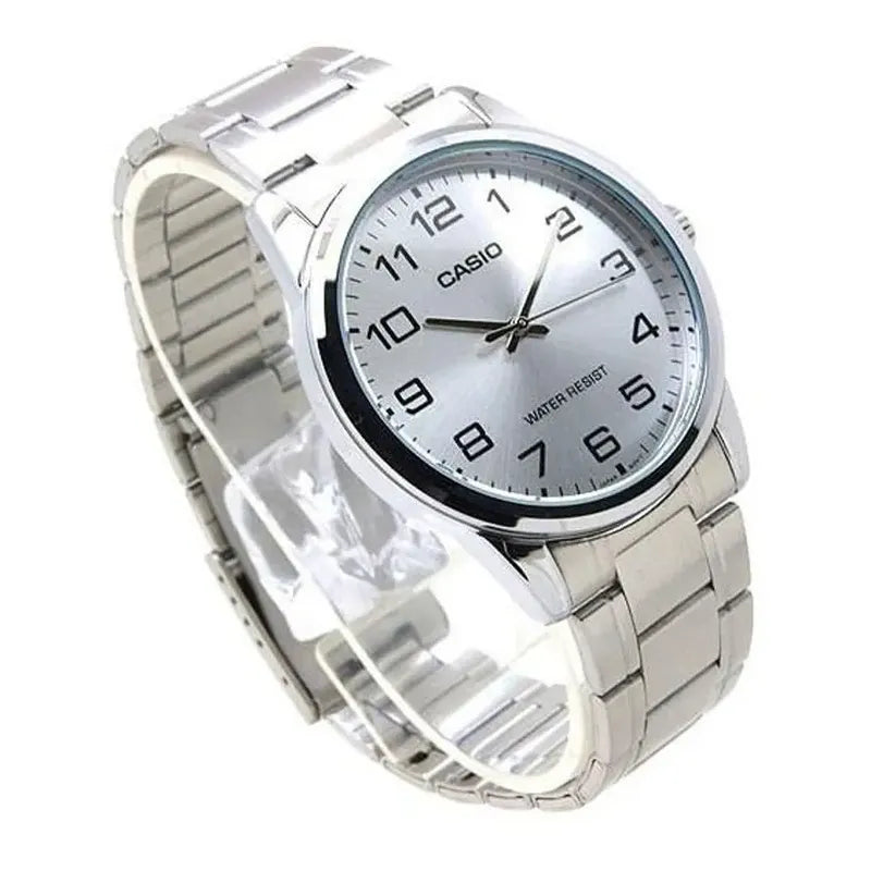 Reloj Pulsera Casio Mtp-v001d-7bu Con Correa De Acero Inoxidable Color Plateado