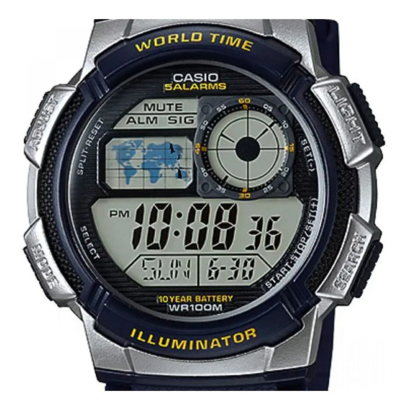 Reloj Pulsera Digital Casio Ae-1000w-1b Con Correa De Resina Color Negro