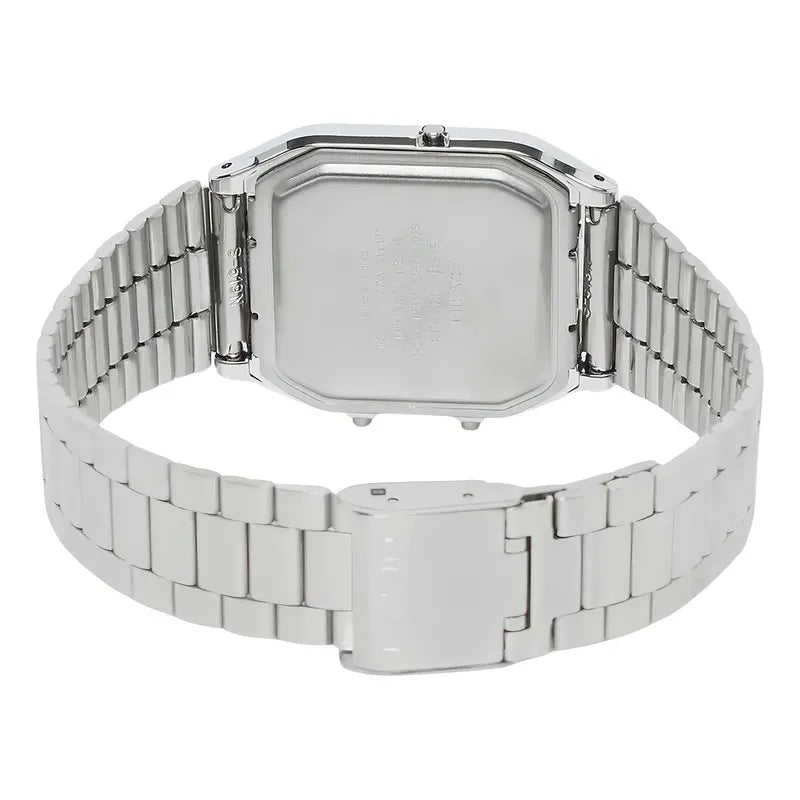 Reloj Casio Vintage Aq-230a-7a Digital Y Analógico Acero Inoxidable Plateado
