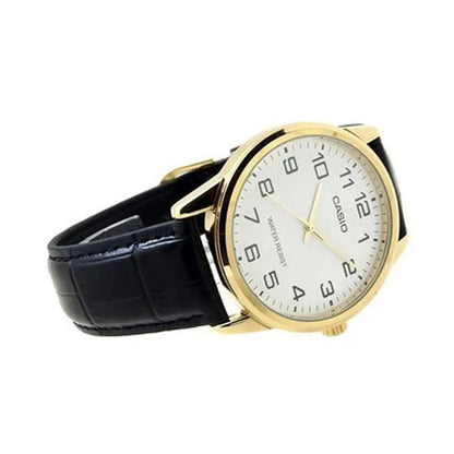 Reloj Pulsera Casio Enticer Mtp-v001gl-7budf Negro Dorado Blanco