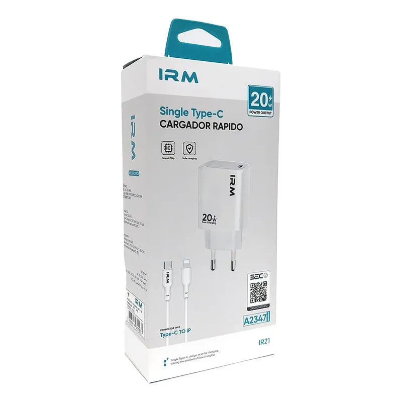 Cargador 20w Usb Tipo C A Tipo C Carga Rapida Blanco