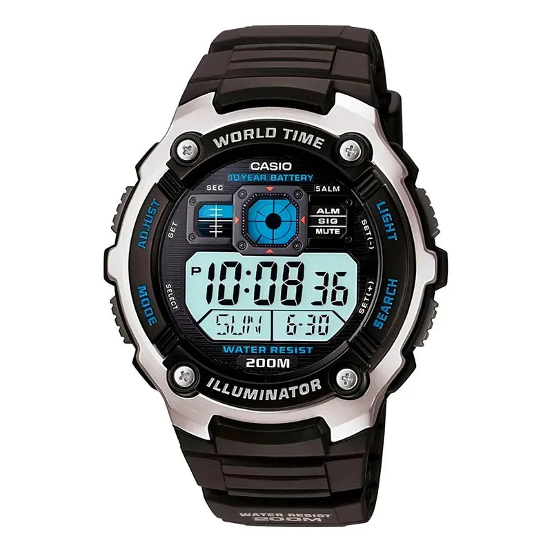 Reloj Casio Digital Varón / Ae-2000w-1av Negro Negro/azul