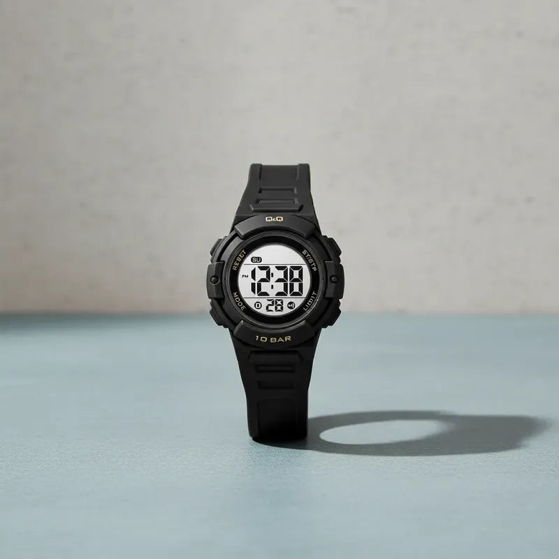 Reloj Qyq Deportivo Mujer Y Niño Unisex G32a-004vy Cronometr Negro