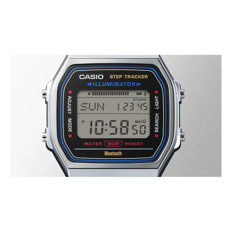Reloj Casio Abl-100we-1adf Digital Con Alarma Y Cronógrafo Para Adultos Plateado Negro