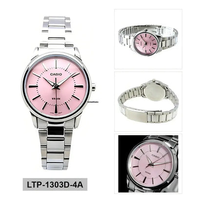 Reloj Casio Dama Ltp-1303d-4avdf Plateado Rosa