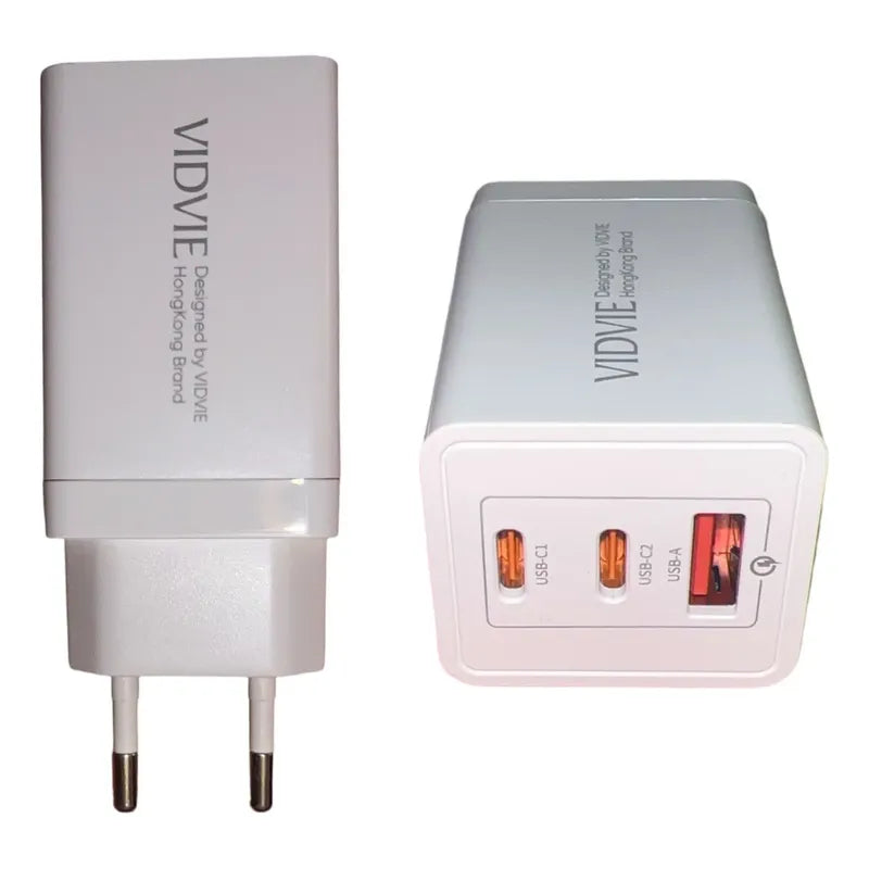 Cargador Gan 67w-compatible iPad- iPhone Certificado Usb-c/a Blanco