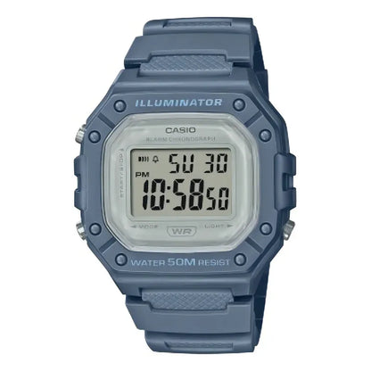 Reloj Pulsera Digital Casio W-218hc-2a Con Correa De Resina Color Celeste Gris W-218hc-2a