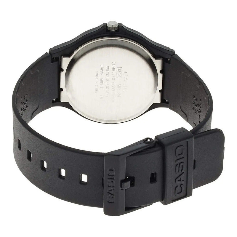 Reloj Pulsera Casio Mq-24 Con Correa De Resina Color Negro - Fondo Blanco