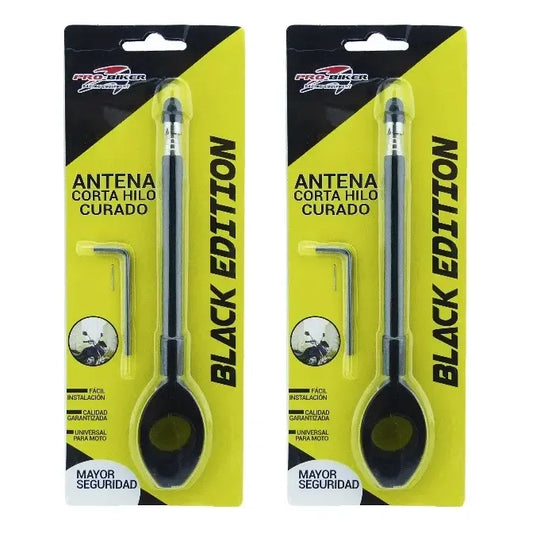 Antenas Pro Biker Retráctil 71cm Negro Moto Seguridad Pack 2 Llave Allen