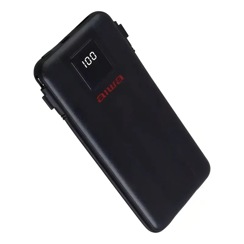 Cargador Portátil Aiwa 10.000 Usb 4 En 1 Universal Paw-230 Color Negro