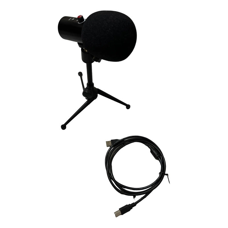 Micrófono Condenser Récord Studio Usb Genérico Negro