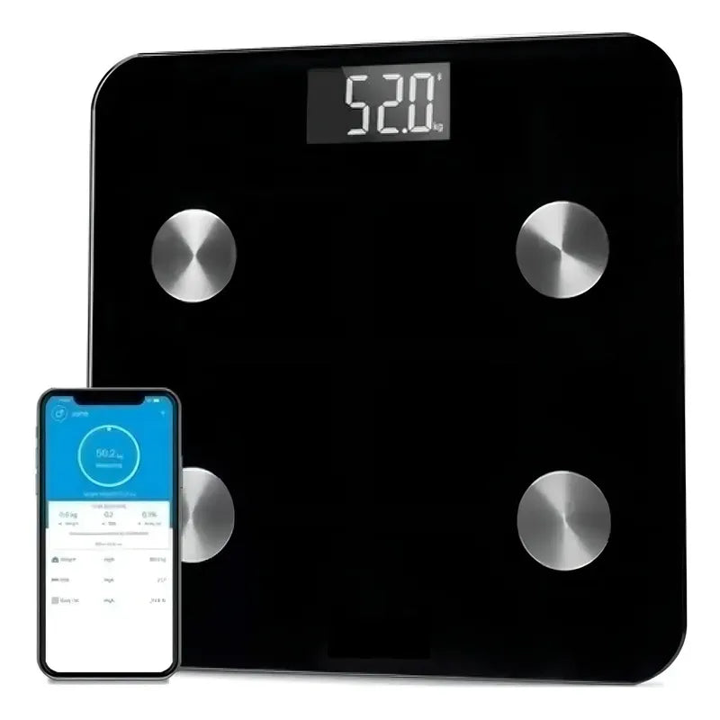 Pesa De Baño Digital Inteligente Bluetooth Color Negro