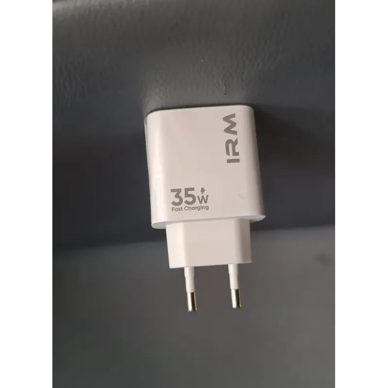 Cargador Carga Rápida 35w Doble Usb A +usb-c + Cable Usb-c Blanco