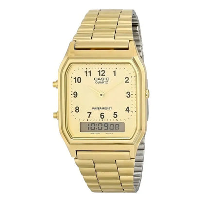 Reloj Unisex Casio Vintage Rectangular Dorado Aq-230ga-9b