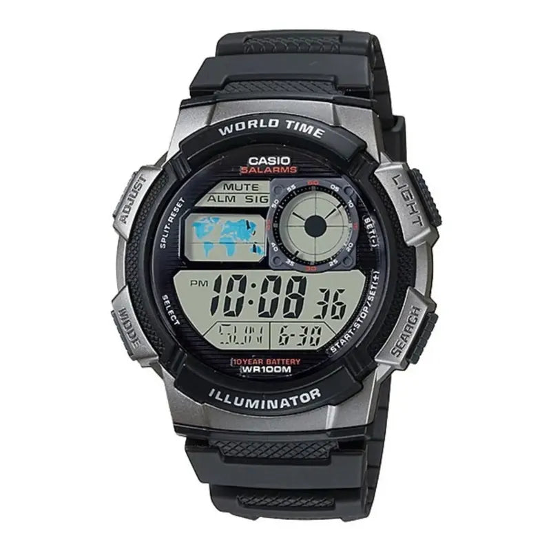Reloj Pulsera Digital Casio Ae-1000w-1b Con Correa De Resina Color Negro