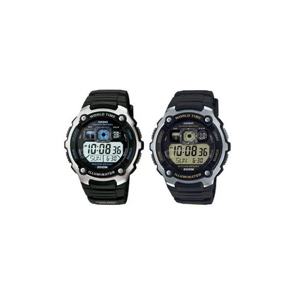 Reloj Casio Core 10 Años Modelo Ae-2000w-1 Negro/azul