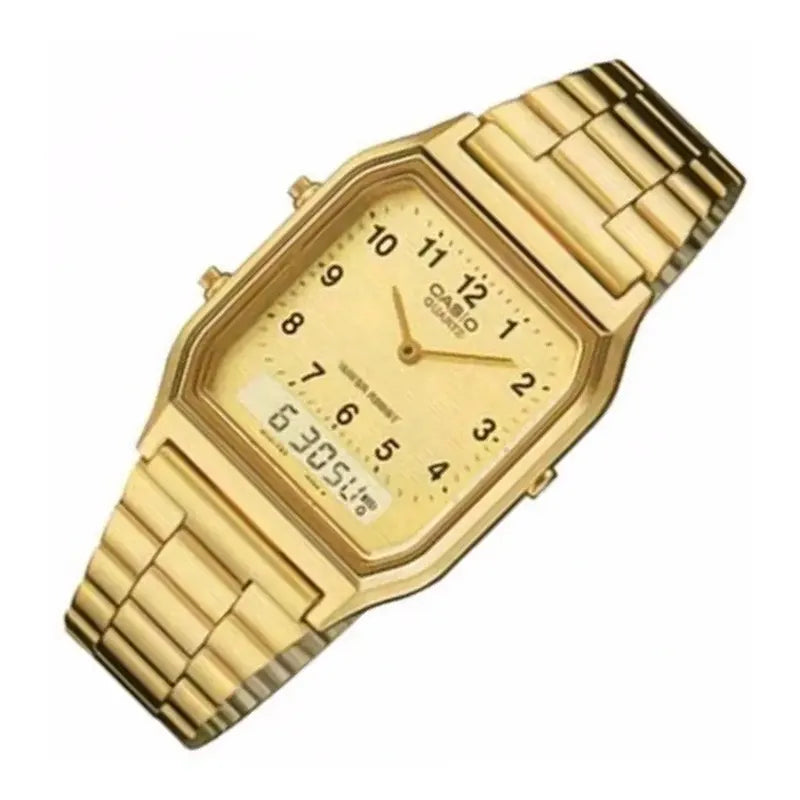 Reloj Unisex Casio Vintage Rectangular Dorado Aq-230ga-9b