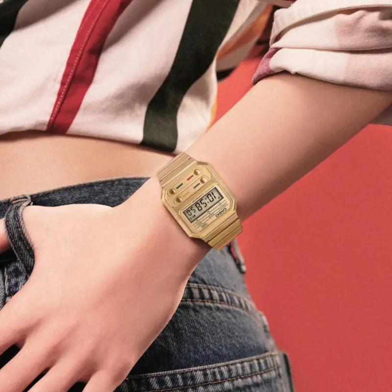 Reloj Casio Vintage A100weg-9adf Dorado