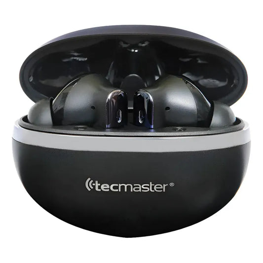 Audífonos Bluetooth Tecmaster Tm-300528 Con Micrófono Y Tws Negro