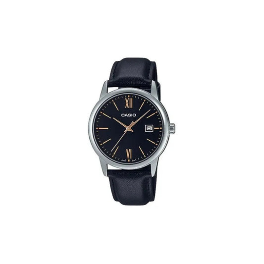 Reloj Casio Mujer Ltp-v002l-1b3 Relojesymas Color De La Correa Negro Color Del Bisel Plateado Color Del Fondo Negro