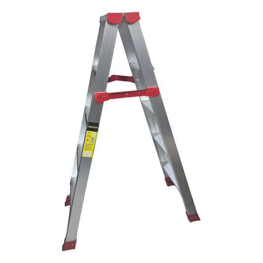 Escalera 5 Peldaños Plegable Gris