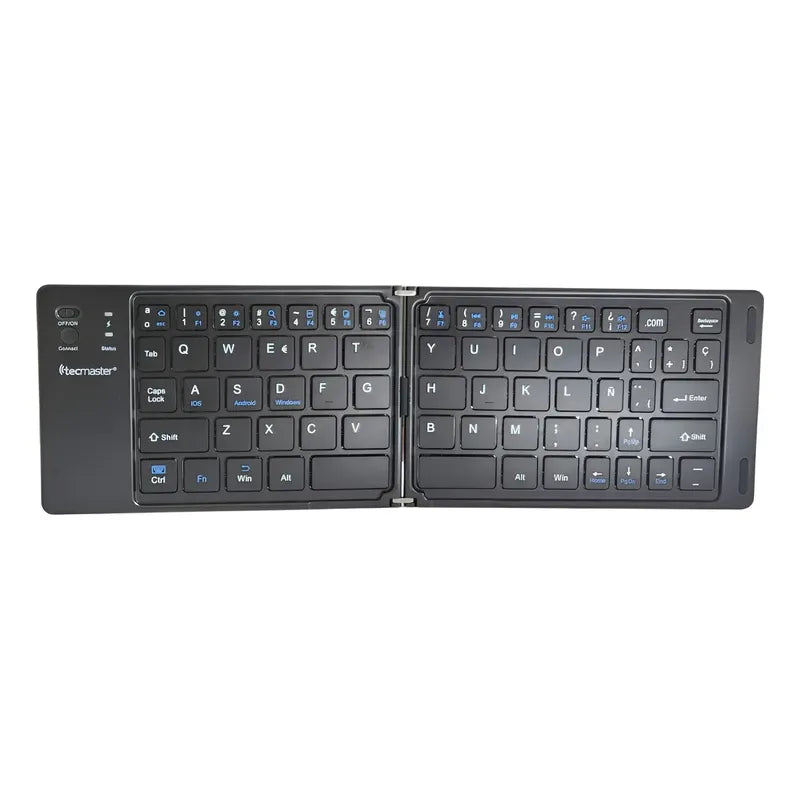 Teclado Plegable Bluetooth Tecmaster Negro Tipo-c Compatible Windows Ios Android Inglés Internacional