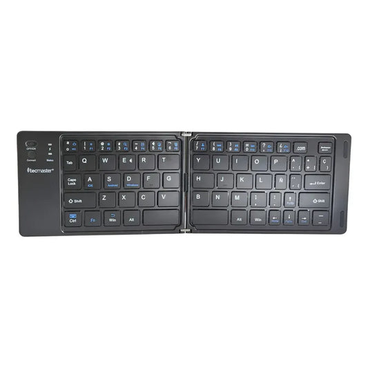 Teclado Plegable Bluetooth Tecmaster Negro Tipo-c Compatible Windows Ios Android Inglés Internacional