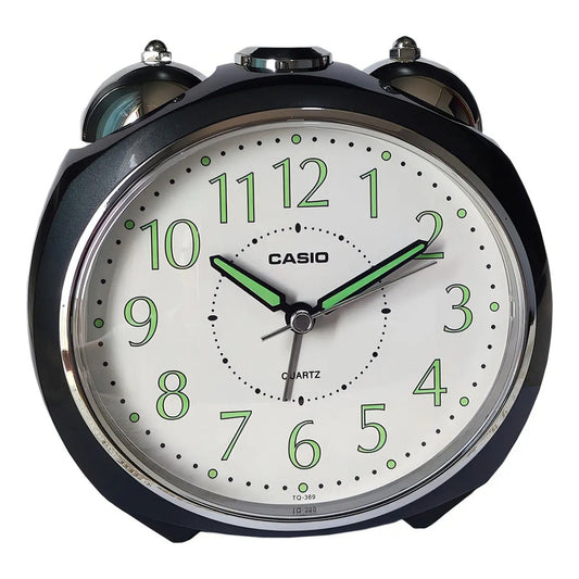 Reloj Despertador Casio Tq-369-1df Con Luz Y Alarma - Negro