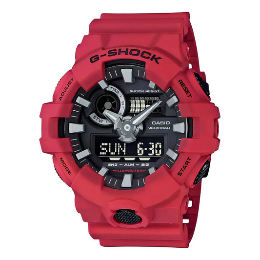 Reloj Casio G-shock Anadigi Ga-700-4adr Para Hombre Rojo Negro