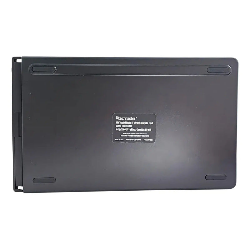 Teclado Plegable Bluetooth Tecmaster Negro Tipo-c Compatible Windows Ios Android Inglés Internacional
