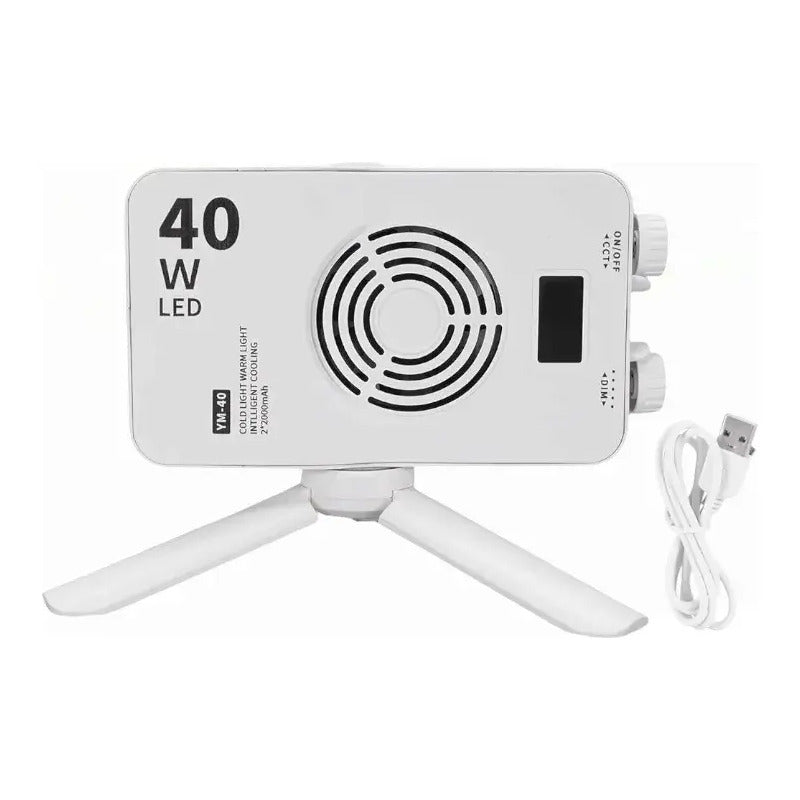 Panel De Luz Portátil 40w Para Videos Y Fotografías Blanco Blanco Frío