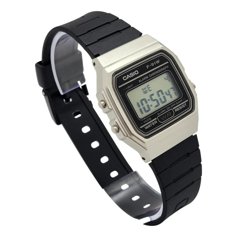 Reloj Casio Vintage F91wm-7adf Negro Gris Plateado