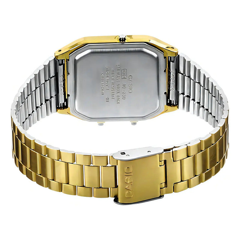 Reloj Casio Retro Unisex Aq230 - Análogo Digital Original Color Del Fondo Barras