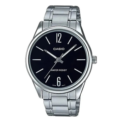 Reloj Casio Mtp-v005d-1b Hombre Acero Plata Full Color De La Correa Plateado Negro