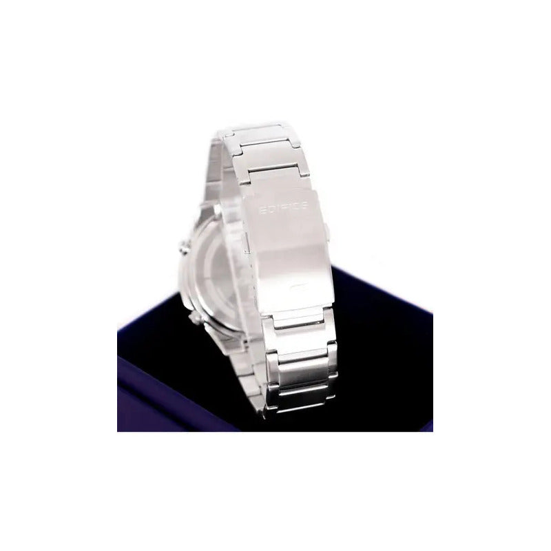 Reloj Casio Edifice Anadigi Correa De Acero Impermeable Para Hombre Color Plata Plata 2