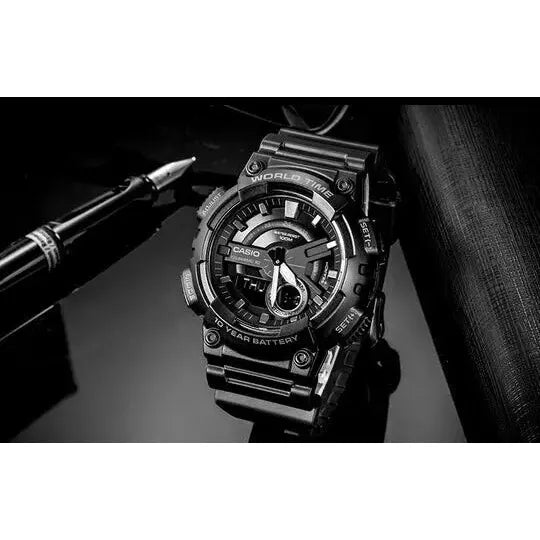 Reloj Casio Caballero Modelo Aeq-110w-1bvcf Negro