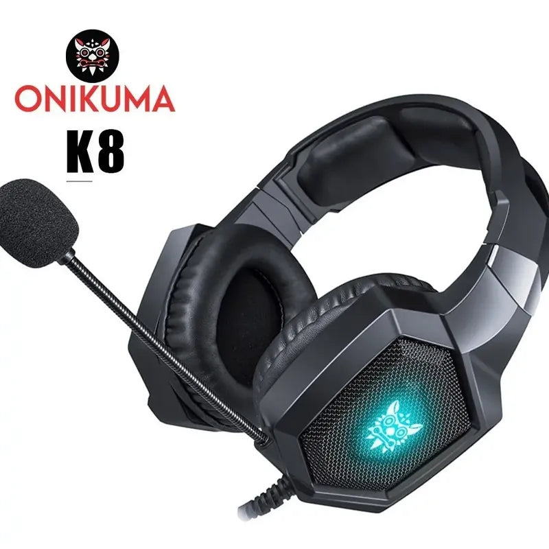 Auriculares Gamer Onikuma Gamer K8-v Negro Con Luz Led